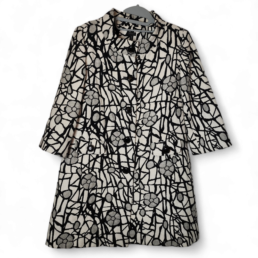 Abstract B&W 1960s Coat Size 8